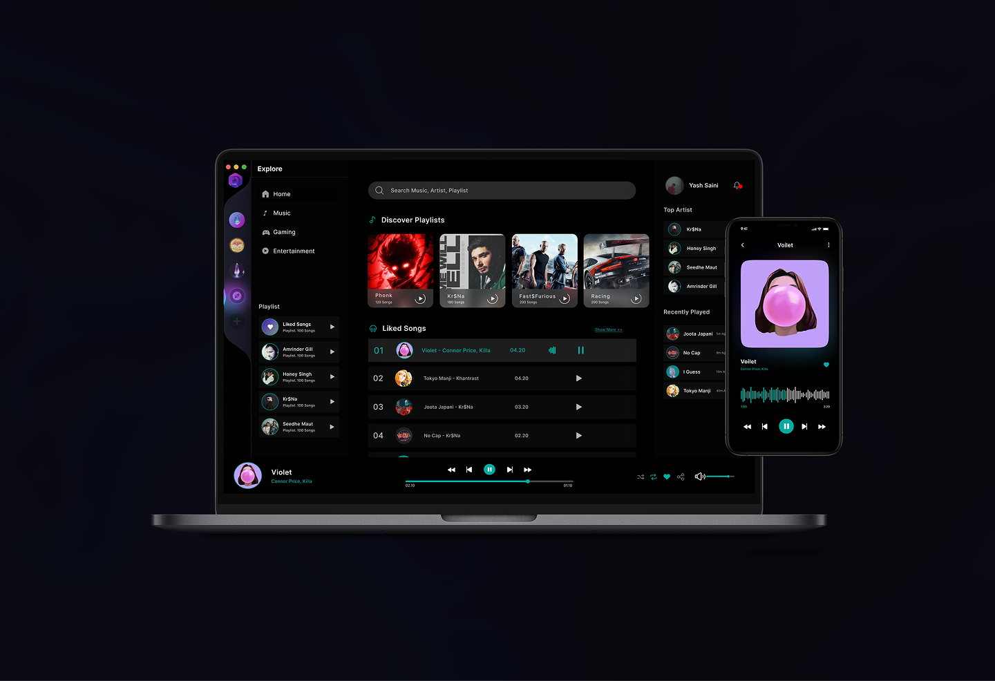 Music Dashboard Design