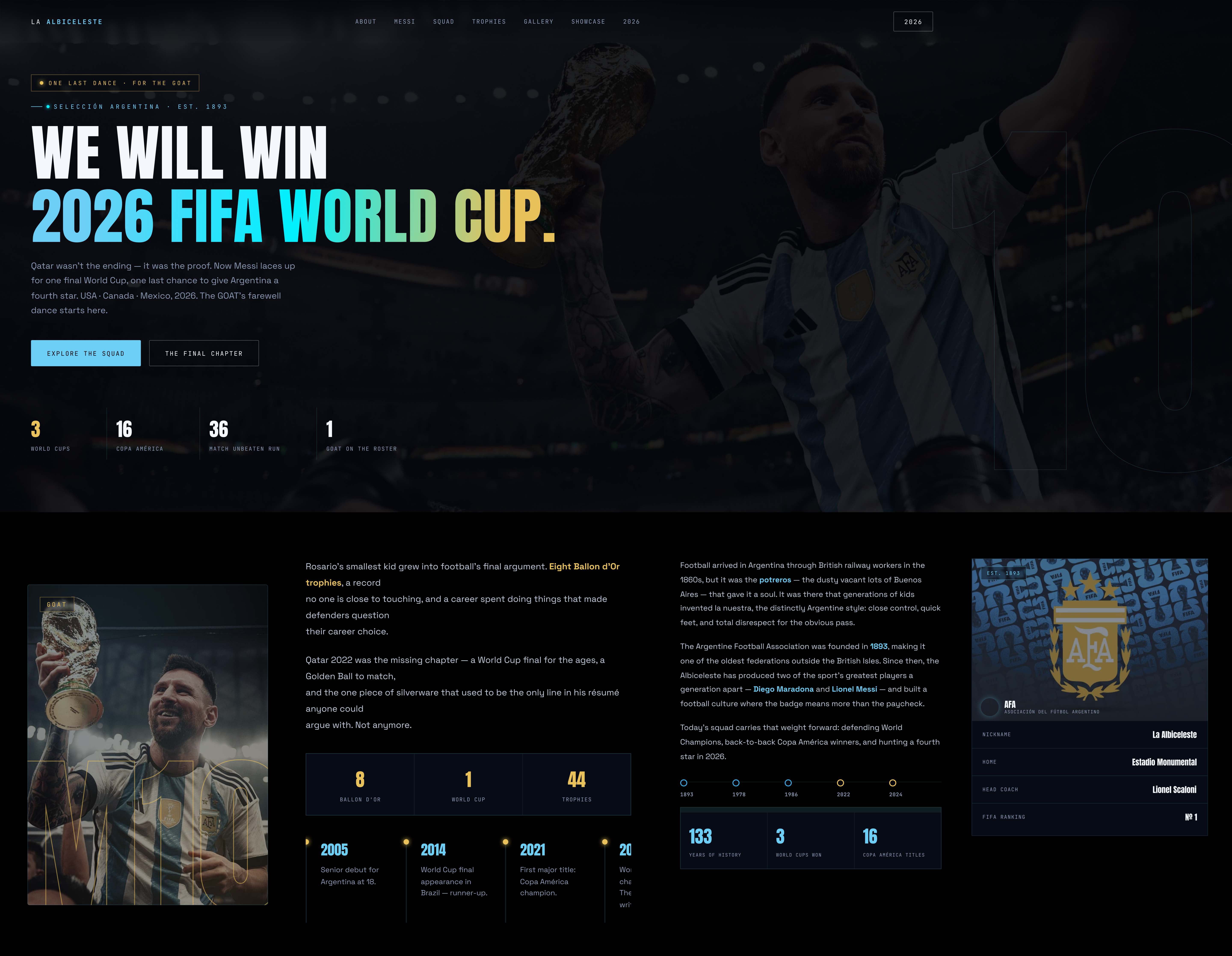 Argentina / Messi / Football Landing Page preview